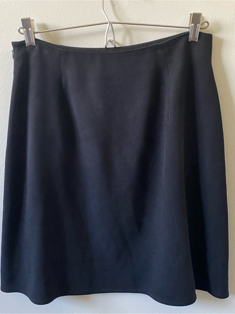 Vintage 100% Silk Washed Black A-Line Skirt M/10 (matching suit jacket avail)